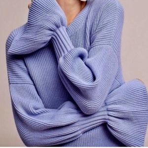 Anthropologie Light Purple Sweater with Bell Sleeves, Size M